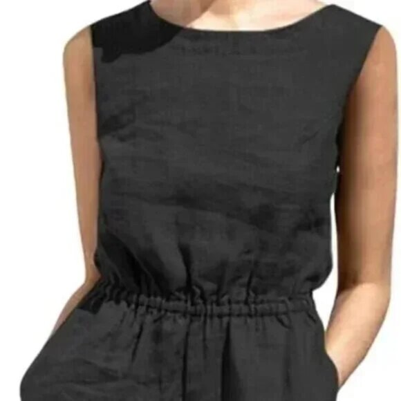 Loose Fitting Wide Leg Smoke & Ashes Jumpsuit Black - Picture 4 of 5